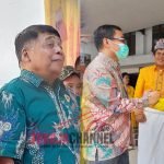 Bupati, dan Wakil Bupati Tana Toraja hadiri pelantikan pengurus DPD II Partai Golkar Kabupaten Tana Toraja. Sabtu (16/7/2022)