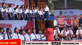 Meriah! Ratusan Pelajar Ramaikan Lomba Paduan Suara Mars dan Hymne di Tana Toraja