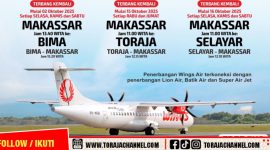 Mulai 15 Oktober, Wings Air Kembali Layani Penerbangan Makassar–Toraja