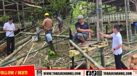 Wakil Bupati Tana Toraja Turun Langsung Bangun Pondok Bersama Warga, Tuai Pujian Netizen
