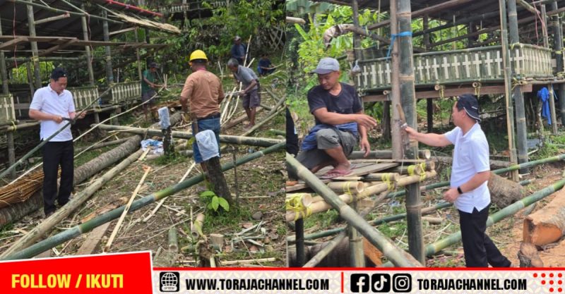 Wakil Bupati Tana Toraja Turun Langsung Bangun Pondok Bersama Warga, Tuai Pujian Netizen