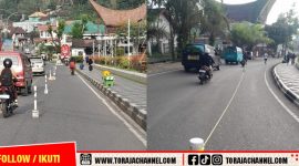 Simulasi Car Free Day (CFD) di Kota Makale (Foto : Dishub Tana Toraja)