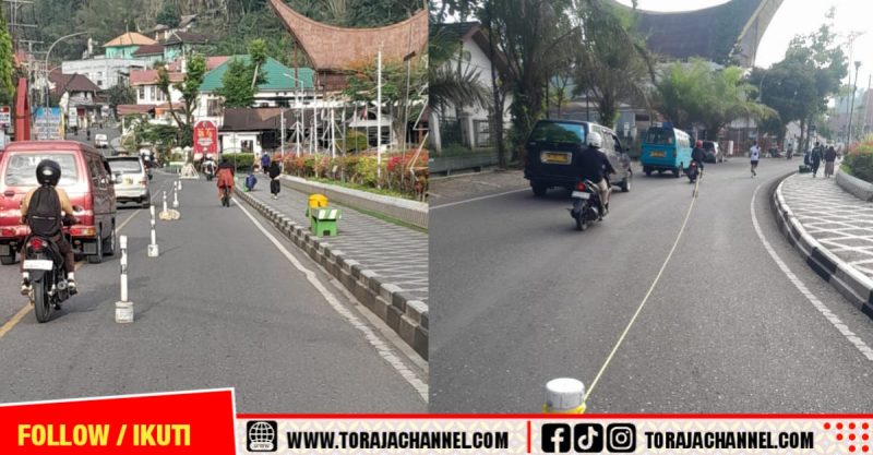 Simulasi Car Free Day (CFD) di Kota Makale (Foto : Dishub Tana Toraja)