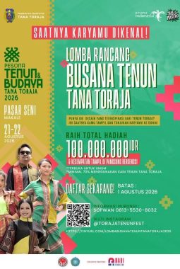 Agustus 2026, Festival Tenun Tana Toraja Tawarkan Hadiah Rp100 Juta untuk Desainer