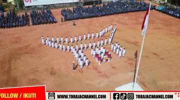Formasi Tongkonan Warnai Upacara HUT ke-81 RI di Tana Toraja