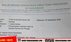 Terungkap! Ini Hasil Uji BPOM pada Makanan yang Dikonsumsi Siswa Tana Toraja