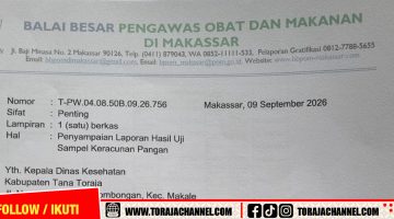 Terungkap! Ini Hasil Uji BPOM pada Makanan yang Dikonsumsi Siswa Tana Toraja